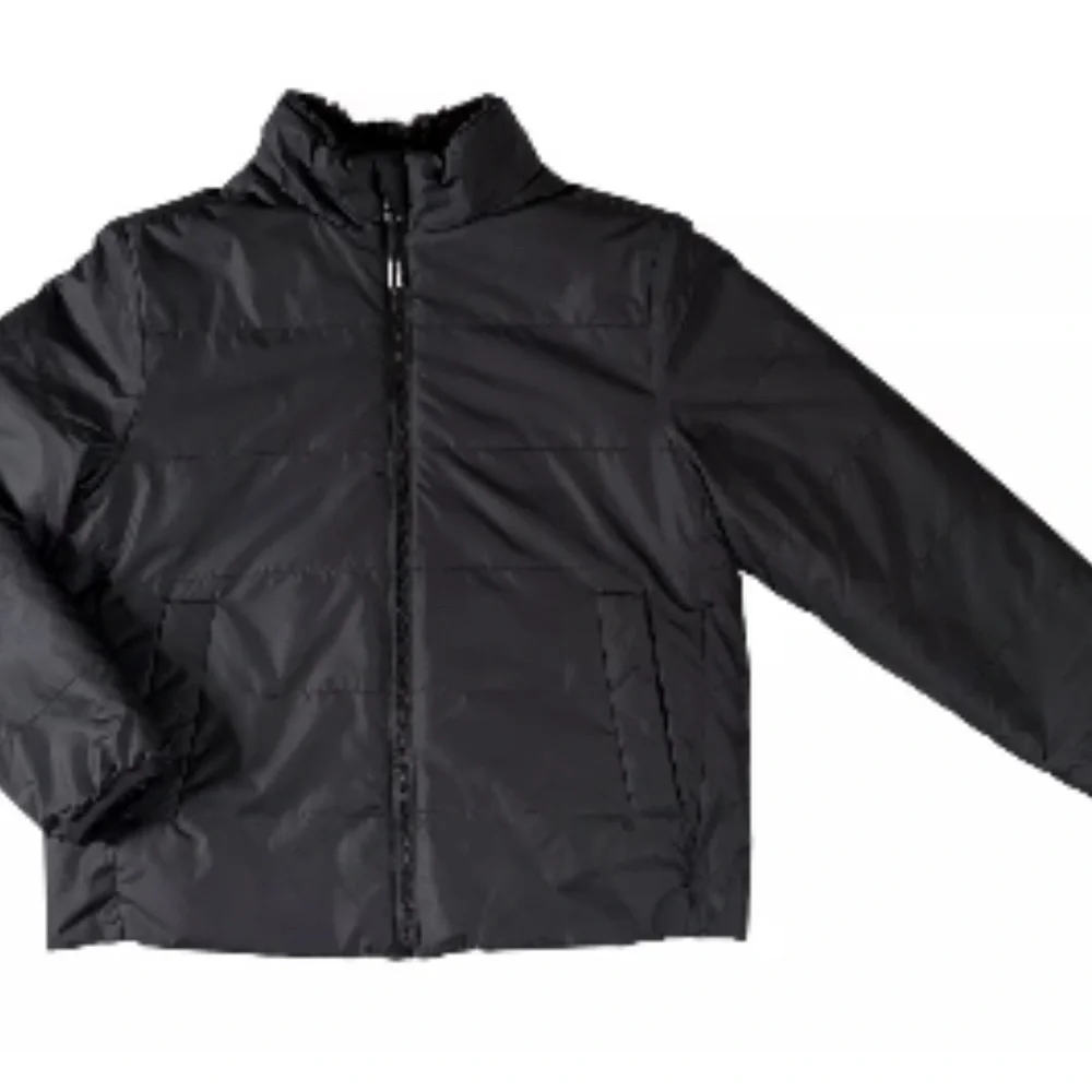 Athleta Girl Cool Days Black Jacket Faux Fur Size: 14